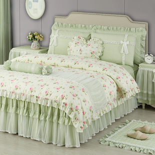 巧致生活绿野仙踪全棉，床上四件套纯棉床裙款床罩床品被套小清新