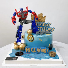 变形金刚蛋糕装饰卡通汽车机器人战神擎天柱大黄蜂男孩生日摆件