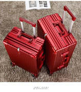 爆品一对行李箱结婚陪嫁箱，新娘红色拉杆箱，女旅行密码皮箱子婚