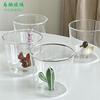 可爱植物奇特立体造型玻璃杯动物创意牛奶杯可爱水杯马克杯