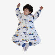 婴儿睡袋秋冬宝宝加厚防踢被新生儿夹棉连体衣幼儿长袖多功能分腿
