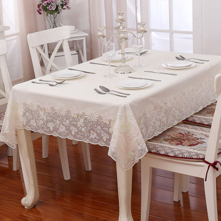 进口pvc餐桌布防水免洗桌垫塑料蕾丝，茶几布田园(布田园)风欧式长方形桌布