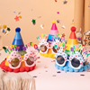 生日帽子搞怪眼镜蛋糕装饰场景，布置周岁宝宝儿童，派对用品男女孩