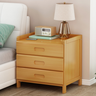 现代简约床头柜小型奶油儿童卧室，家用实木收纳柜置物茶几多功能子