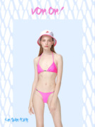 VOWOW原创 荧光色 粉色 三角分体式比基尼 海滩/冬季温泉
