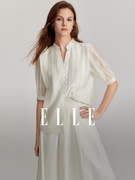 法式米白色新中式宽松小众衬衫，女2024夏独特(夏独特)漂亮气质减龄小衫