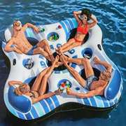 水上浮台多人浮床充气帐篷游泳气垫床大号漂浮垫魔毯躺椅沙发浮船