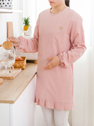 韩版小清新家用厨房围裙，纯棉长袖防油防污清洁可爱家务罩衣工作服