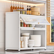厨房置物架收纳餐具柜多功能，调料品架家用台面，多层防尘碗柜收纳柜