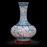 景德镇陶瓷器仿古中式手绘青花瓷花瓶工艺品客厅摆件家居酒柜玄关