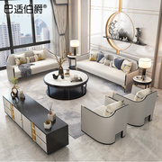 新中式沙发轻奢客厅禅意约别墅家具小户型实木布艺沙发组合