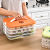 家用大容量保鲜盒手提式多层饺子，盘收纳盒带计时组合冷冻饺子盒d
