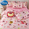 草莓熊床上用品四件套纯棉，全棉儿童床单，被套三件套迪士尼卡通床品