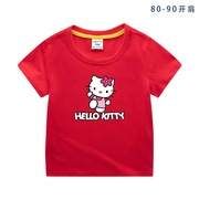 夏季kt猫女孩童装儿童，hellokitty凯蒂猫男女童短袖棉t恤薄款上衣t
