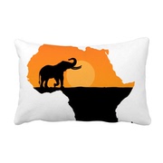 非洲大草原野生动物大象抱枕靠枕腰枕沙发靠垫双面含芯礼物抱枕