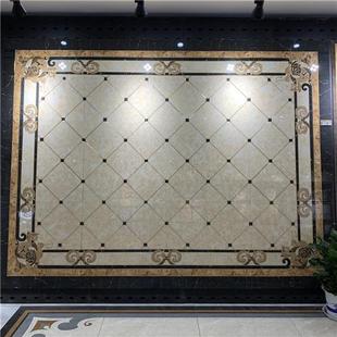 客厅地砖拼花瓷砖走廊过道微晶，镀金无限拼抛晶砖欧式拼图地板砖