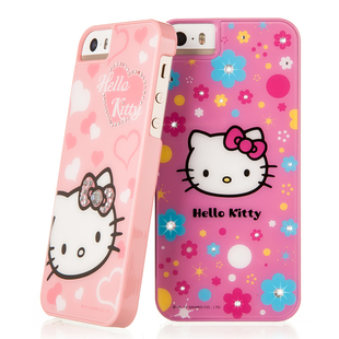 xdoria道瑞苹果5手机壳，镶钻hellokitty凯蒂猫iphone5s5保护套