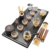 功夫茶具套装小型茶盘，不带电磁炉茶台家用简约排水式托盘茶杯整套