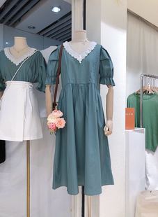 2020夏法式优雅复古连衣裙小众设计气质风长裙女vintage