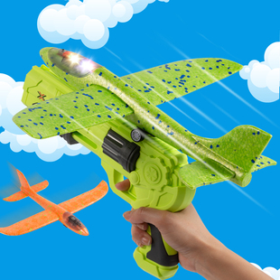 儿童弹射泡沫飞机玩具男孩男童手抛飞机模型民航轰炸机滑翔耐摔款