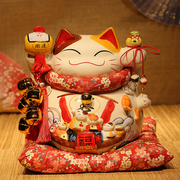速发招财猫摆件 超大号陶瓷日本式招财猫储蓄罐  存钱罐 开业
