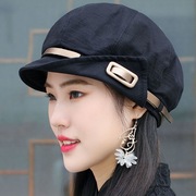 帽子女春秋季韩版女士，时装帽淑女帽，春天画家帽贝雷帽休闲八角帽子