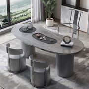 布典岩板茶桌椅组合简约小户型泡茶桌现代办公室茶台茶具套装一体