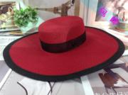 日本定制水钻平顶帽网红遮阳百搭洋气可折叠海边沙滩大檐帽女