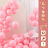 粉色气球装饰马卡龙粉红色系白儿童周岁生日场景布置女孩无毒汽球