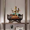 异丽东南亚风格家居饰品沙发模型，实木摆件客厅，佛像底座玄关装饰