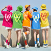 糖果色闺蜜装t恤姐妹，团韩版套装多人团体工作服纯棉短袖定制logo