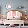 a06全实木儿童床1.351.5米粉色套房家具，轻奢约网红公主床女孩