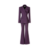 MAGGIE MA马婧设计师款罗兰紫法式复古优雅精致时尚西装套装