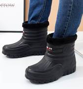 加绒男女雪地靴保暖防滑雨靴，洗衣洗车厨房卫生，防水雨鞋厨房工作鞋