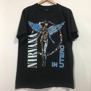 Nirvana涅盘摇滚乐队重金属天使朋克PUNK男女短袖vintage复古T恤