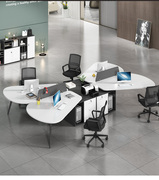 定制创意办公桌简约现代员工桌246人位蝴蝶款职员桌办公室桌椅组