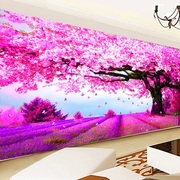 十字绣2023客厅浪漫樱花树，卧室喜庆风景，大幅手工自己刺绣满绣