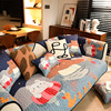 韩国时尚小熊布艺防滑沙发垫四季通用客厅皮沙发巾套卡通简约坐垫