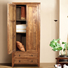古朴年代木质衣柜老榆木家具，实木简易2门两抽屉3门整体大衣橱定制