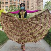 新疆民族舞蹈裙广场舞艺考演出半身裙雪纺半截裙艾德莱斯大摆长裙
