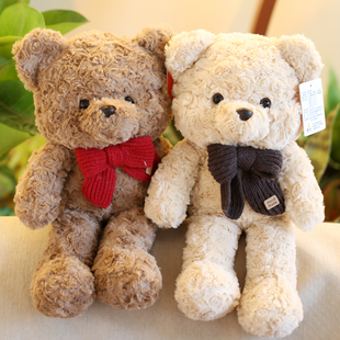 蝴蝶结绅士熊抱枕正版泰迪熊玩偶领结熊布偶情侣生日礼物