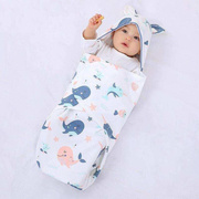 婴儿新生儿抱被包初生宝宝襁褓纯棉产房睡袋款用品防蝴蝶薄外出单