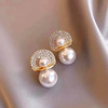 韩国时尚高级感简约大珍珠，耳钉潮流满钻2022气质耳环耳饰