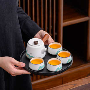 新中式国潮茶具茶盘套装功夫茶壶茶杯高档礼盒送人商务伴手礼定制