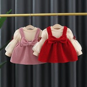 女童套装春秋季儿童衣服0一1-2-3岁婴儿女宝宝秋装公主裙子两件套