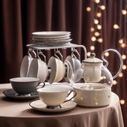 轻奢耐热玻璃花茶壶花草茶具，水果茶壶套装，下午茶茶壶茶杯家用待客