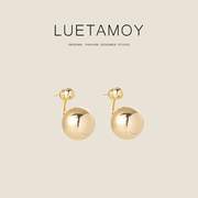 意大利设计师luetamoy金色，大耳环秋冬高级感洋气轻奢气质
