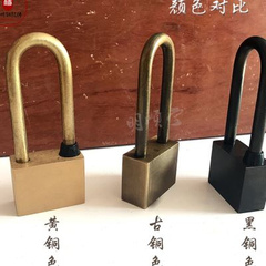 新中式仿古铜锁全铜加厚黄铜挂锁 防水防锈防盗户外小锁头铜挂锁