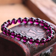 石玥珠宝7-8mm紫牙乌石榴石，手链手串男女士，款水晶玛瑙单圈饰品