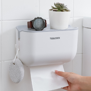 创意卫生纸盒卫生间纸巾厕纸置物架家用免打孔厕所防水抽纸卷纸筒